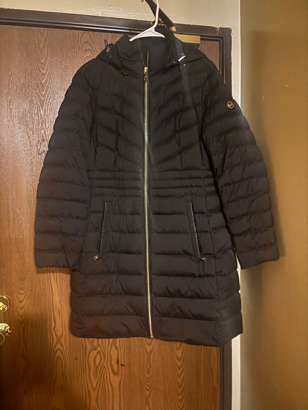 Michael Kors Black Long Down Puffer Winter Outerwear Hooded Coat/ Jacket